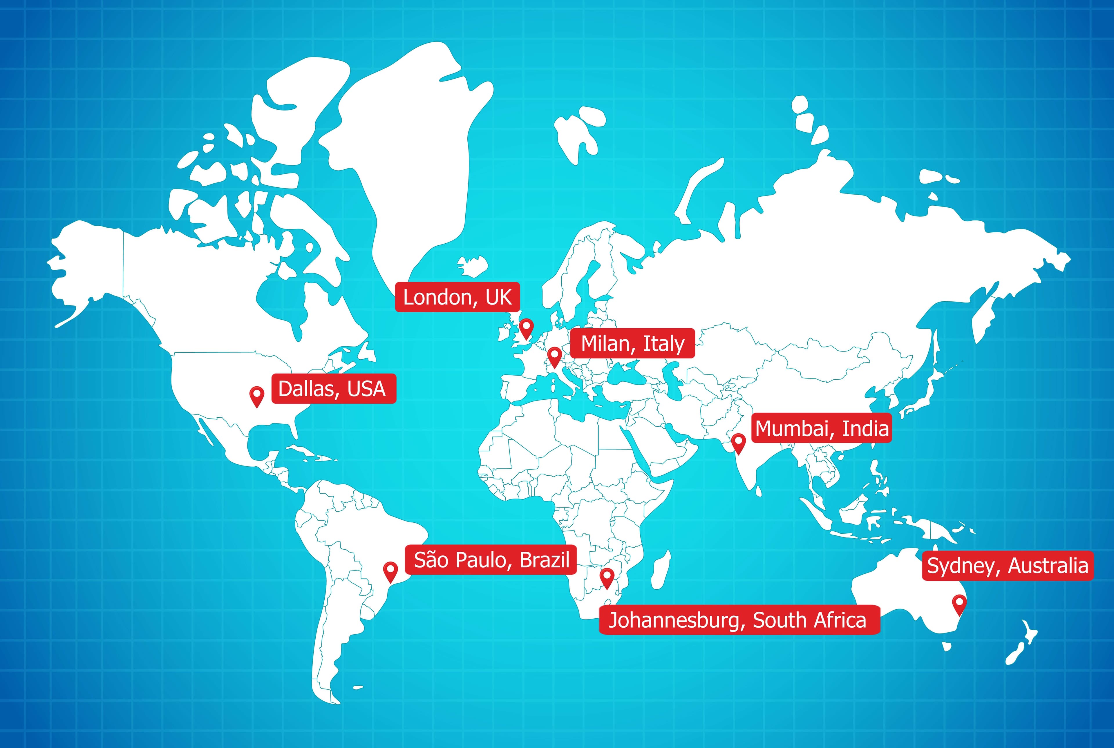 Distributed around the globe