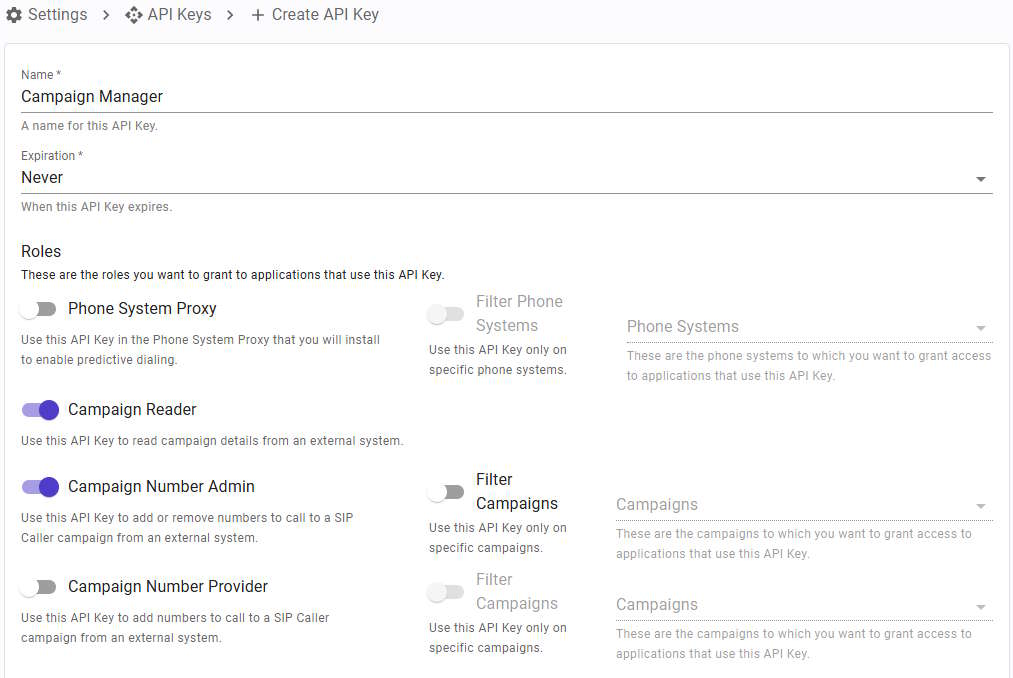 Create API Key