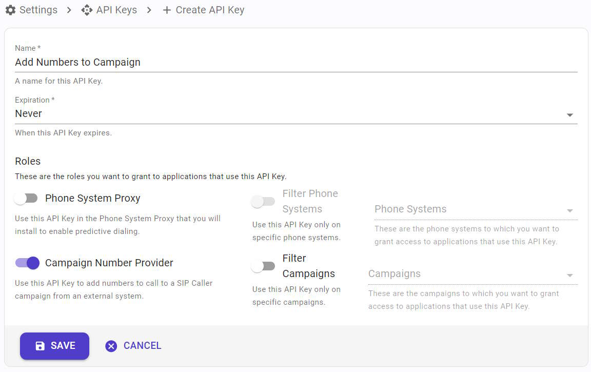 Creating an API Key
