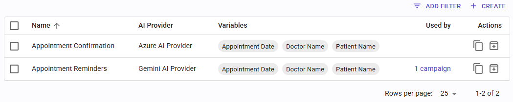 Voice Conversational Agent List