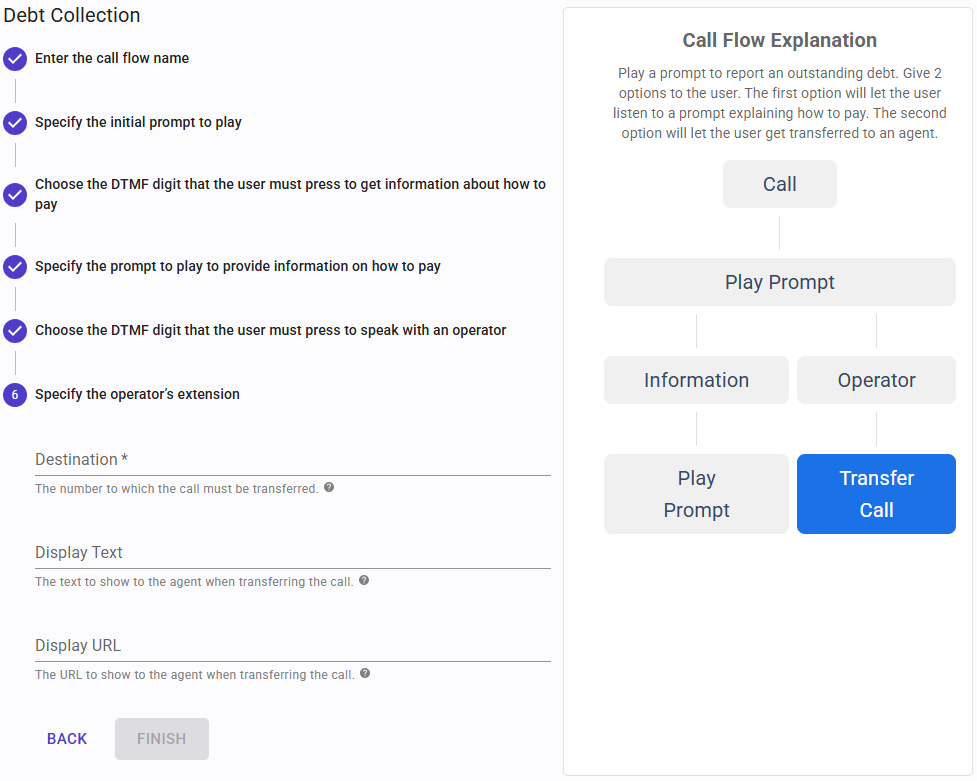 Specify the transfer destination