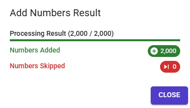 Add numbers result dialog