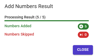 Add numbers result dialog