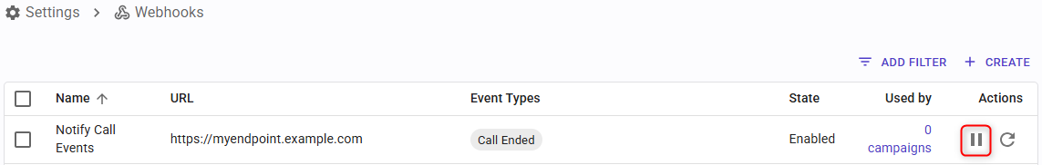 Enable and disable webhooks