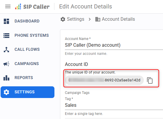 Obtener el ID de la cuenta