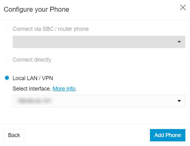 LAN interface selection