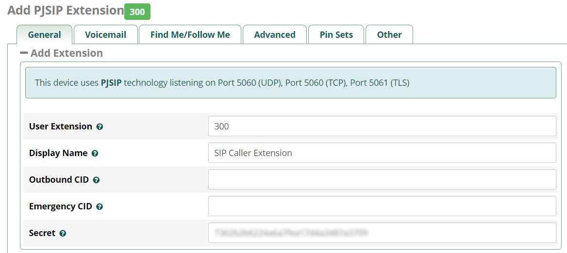 Extension General Settings