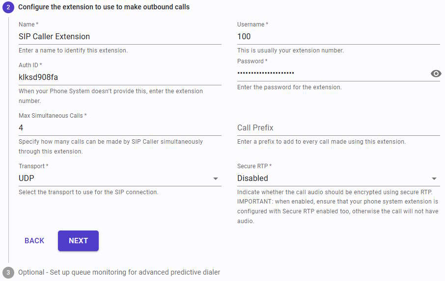 Configure Extension
