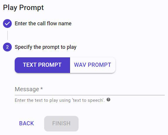 Configure the prompt to play