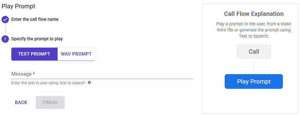 Configure the prompt to play