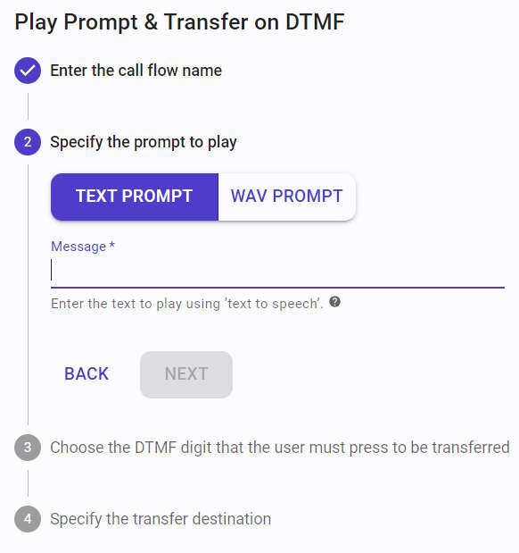 Configure the prompt to play