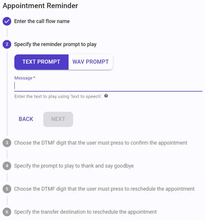 Configure the reminder prompt to play