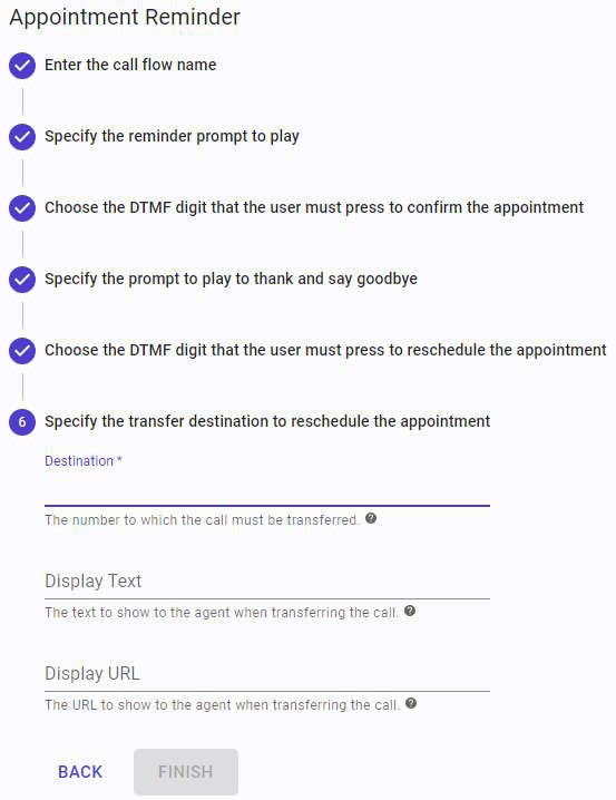 Specify the transfer destination on appointment rescheduling