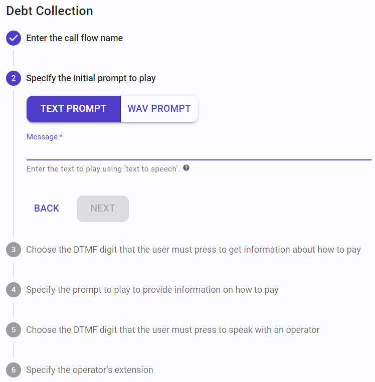 Configure the initial prompt to play