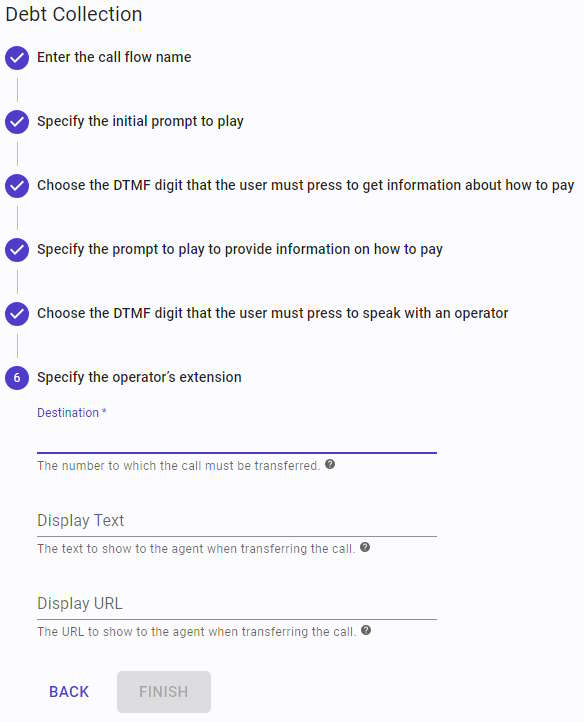 Specify the transfer destination