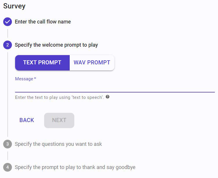 Configure the initial prompt to play