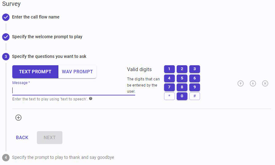 Specify the questions to ask