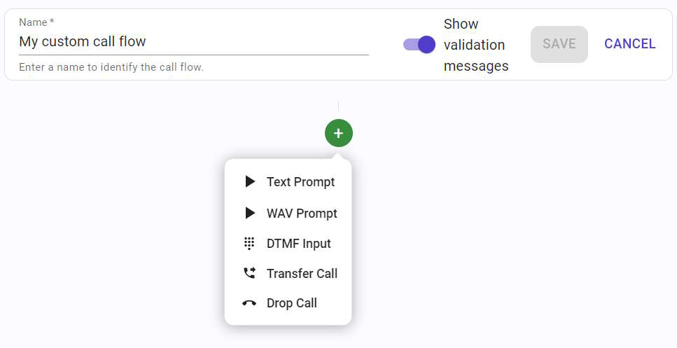 Create call flow with designer