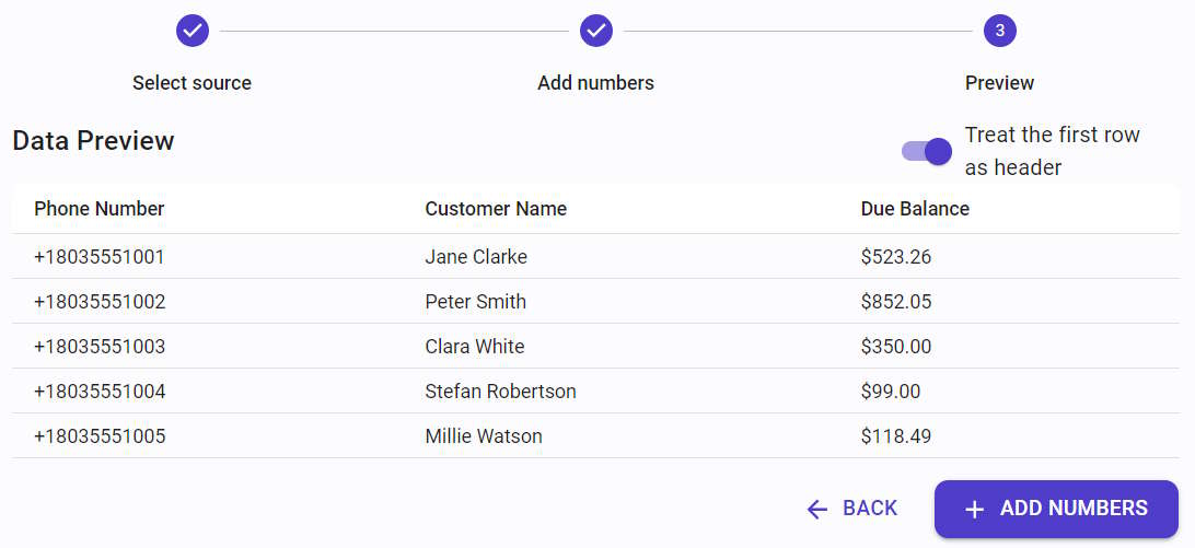 Add numbers data preview