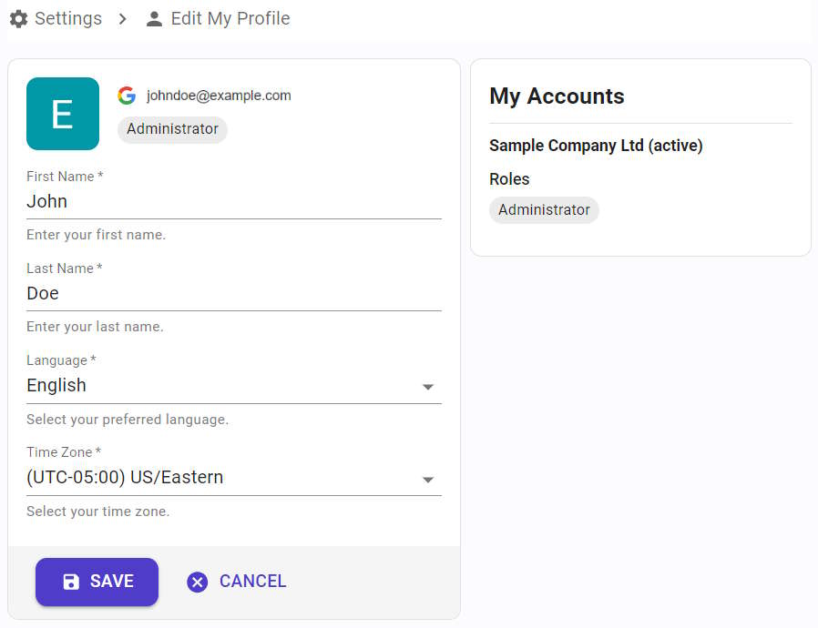 Edit My Profile