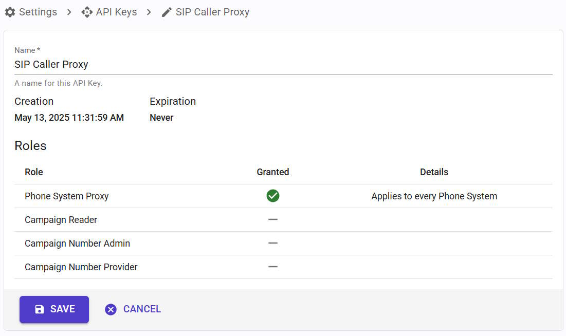 Edit API Key