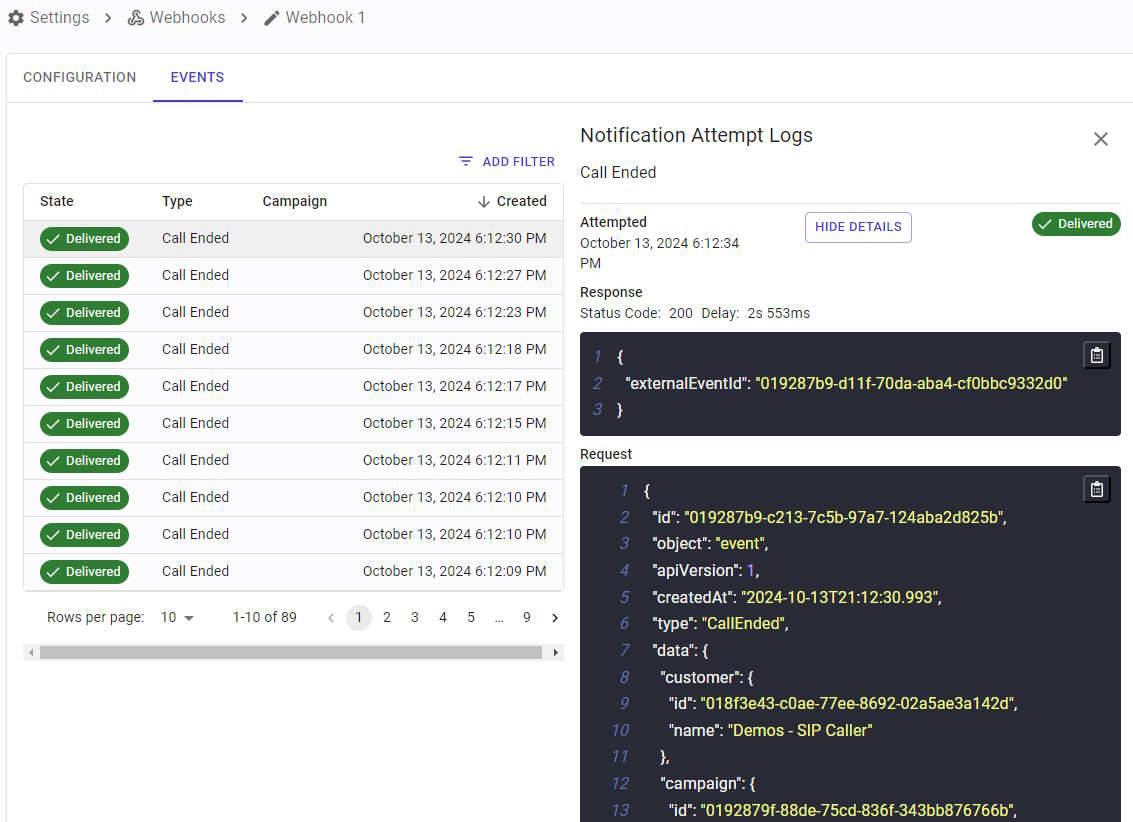 Webhook Events